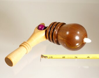 Toy top. Wood spinning top with handle. Handmade heirloom toy