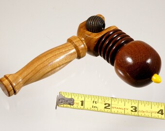 Toy top. Wood spinning top with handle. Handmade heirloom toy