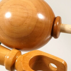 Toy top. Wood spinning top with handle. Handmade heirloom toy. image 4