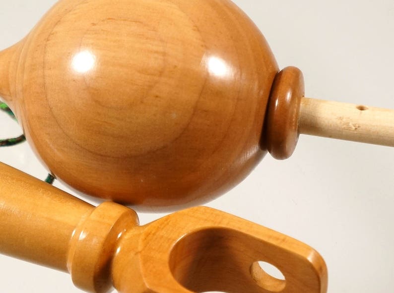 Toy top. Wood spinning top with handle. Handmade heirloom toy. image 4