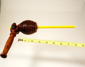 Toy top. Wood spinning top with handle. Handmade heirloom toy.