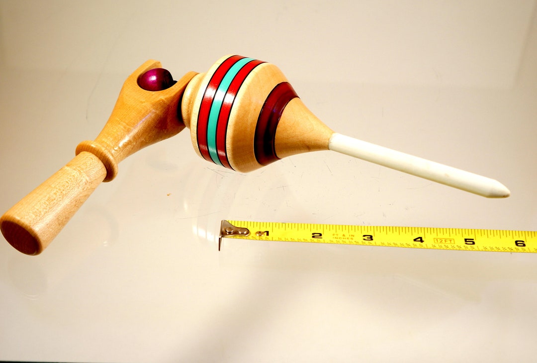 Toy Top. Wood Spinning Top With Handle. Handmade Heirloom Toy. Etsy