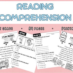 First Grade Reading Comprehension Worksheets | Fun Stories with Questions | Learn at Home | Improve Reading Fluency & Vocabulary