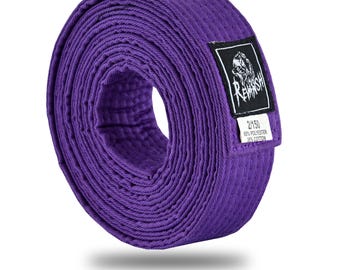 Cintura per arti marziali viola – Cintura resistente in cotone e poliestere per allenamento di karate, judo e taekwondo / Revansh Sports