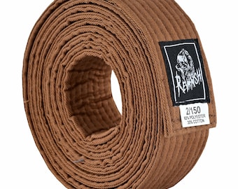 Cintura per arti marziali marrone – Cintura resistente in cotone e poliestere per allenamento di karate, judo, taekwondo / Revansh Sports