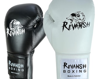 Gants de boxe à lacets - En cuir de vachette pour le combat et l'entraînement | Revansh Sports