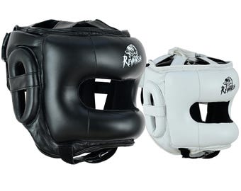 Witte en zwarte boks- en MMA-hoofddeksels – sparring- en trainingshelm | Revansh Sports