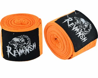 4.5 Meter Mexican Style Orange Hand Wraps – Poly-Cotton Semi-Elastic, MMA, Boxing