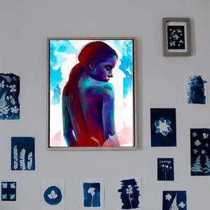 Abstract Female Portrait: Colorful Modern Art Print