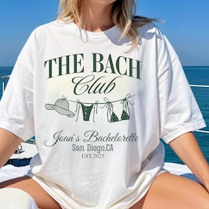 Custom Beach Bachelorette Comfort Colors Shirts: Personalized Bach Club Tees