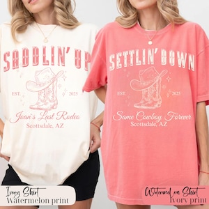 Custom Last Rodeo Bachelorette Shirts Same Cowboy Forever Last Hoedown Country Bach Nashville Bachelorette Party Cowgirl Bridal Party Shirts