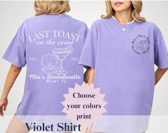 Custom Beach Bachelorette Party Shirts: Last Toast on the Coast