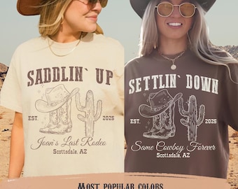Custom Last Rodeo Bachelorette Party Shirts, Cowgirl Bridal Tees