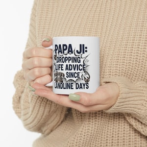 Papa Ji mug, Punjabi grandfather mug, Vintage-Inspired Ceramic Mug, Handcrafted Gift, Unique Coffee Cup Personalized Drinkware Father's Day