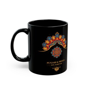 Punjabi Proud Mug EST. Forever Punjabi Gift Desi Heritage Coffee Cup 11oz 15oz Black Indian Culture Mug Ethnic design mug Punjabi Pride