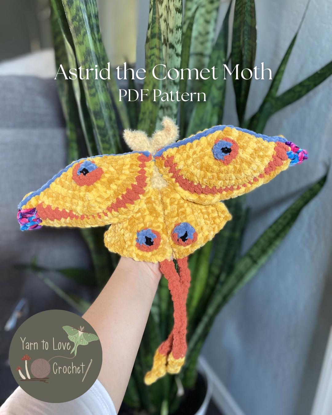 30 Moth Crochet Patterns for Amigurumi, Wearables, and Whimsical Home Decor 21 Astrid the Comet Moth Crochet Pattern PDF