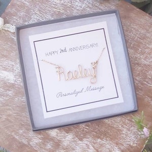 Wire Name Necklace Personalized, Anniversary Gift Ideas for Wife, Deanne Watson Jewelry