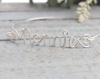 Nonnie Bracelet, Grandmother Bangle, Personalized Gift for Grandmother