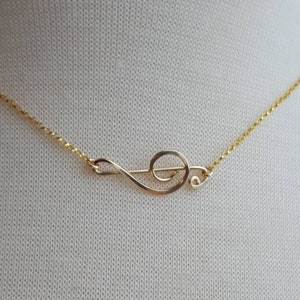 Music Note Necklace, Treble Clef Necklace, Pianist Gift, Graduation Gift for Musician