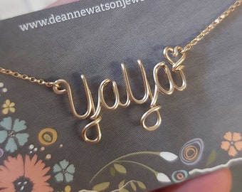 Wire Name Necklace Personalized, Yaya Necklace, Grandma Jewelry Gifts Personalized, Gifts for Yaya