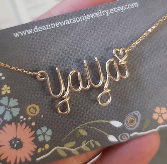 Wire Name Necklace Personalized Yaya Necklace Grandma Jewelry