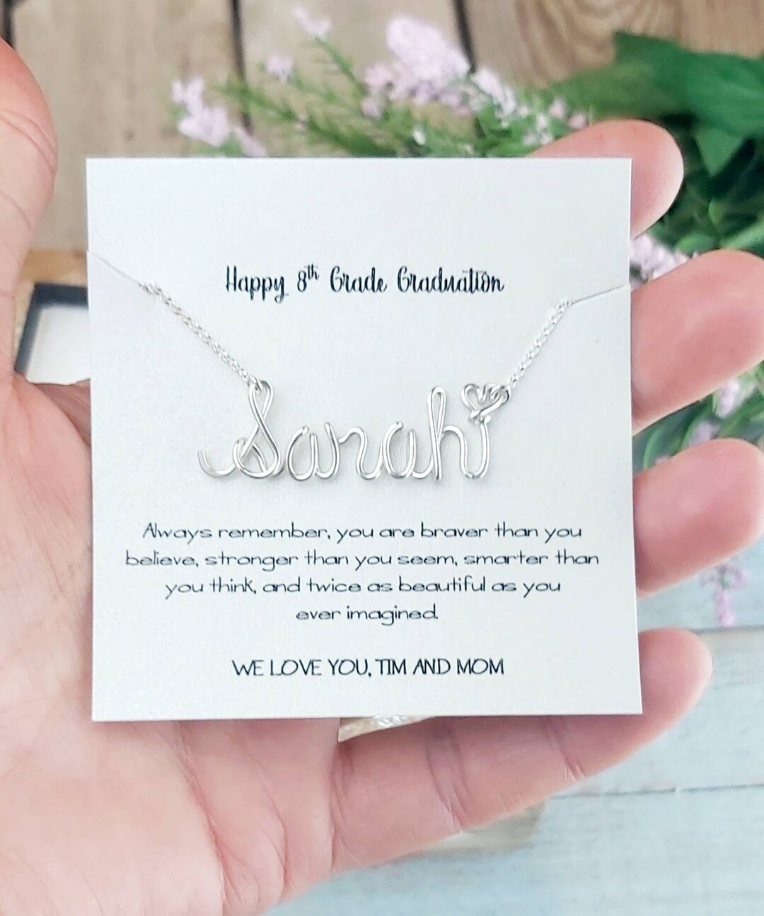8th Grade Graduation Gift for Girls Niece Daughter, Personalized Name