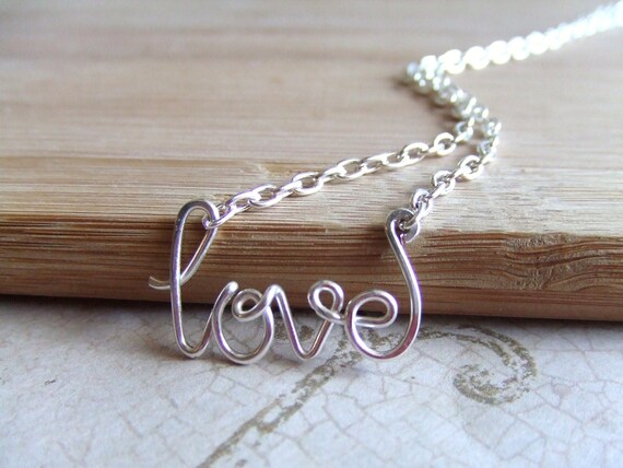 Love Necklace Custom Word Jewelry Anniversary Gift Intention