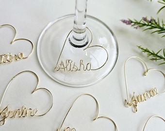 Wine Glass Charms, Personalized Wedding Favors for Guests, Gifts for the Couple