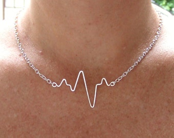 Girlfriend Heartbeat Necklace, EKG Necklace, Nurse Graduation Gift,  Valentines Day Gift