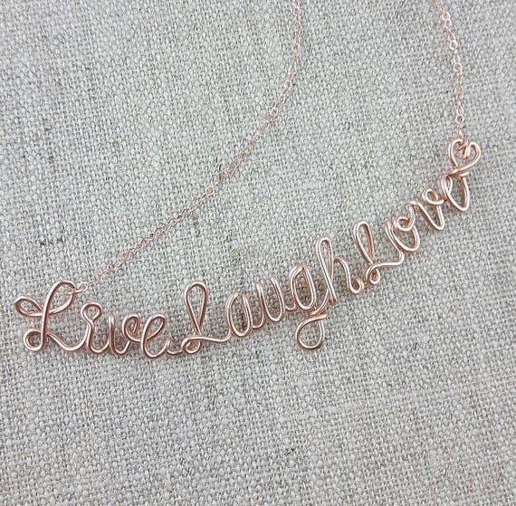 Live Laugh Love Necklace Custom Word Jewelry Saying Necklace
