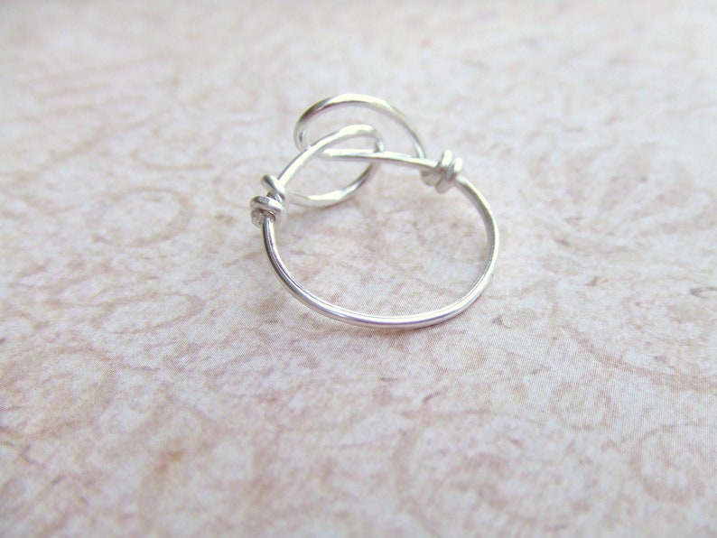 Friendship Ring, Holding Hands Wire Wrap Silver Ring, Simple Ring, Best Friend jewelry image 5