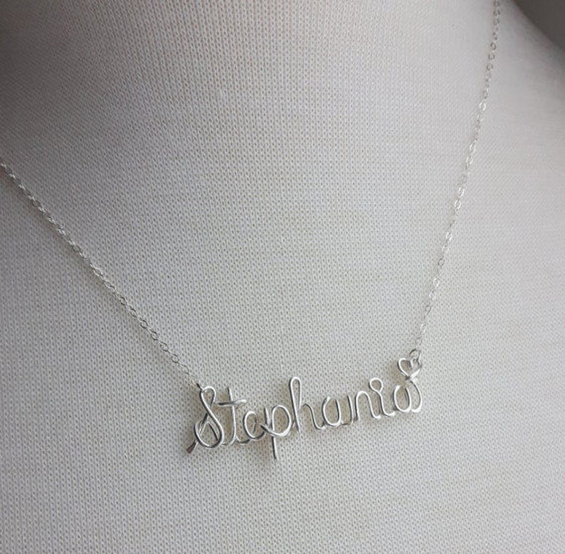 Wire Name Necklace, Bridesmaid Gift Idea, Personalized Jewelry for Girls and Women, 14K Gold Fill image 3