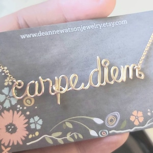 Carpe Diem Necklace, Custom Word Jewelry, Personalized Gifts for Women
