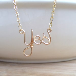 Yes Necklace or Any Word, One Little Word Necklace Up to 10 Letters, Word of the Year Necklace, Teen Jewelry Gifts