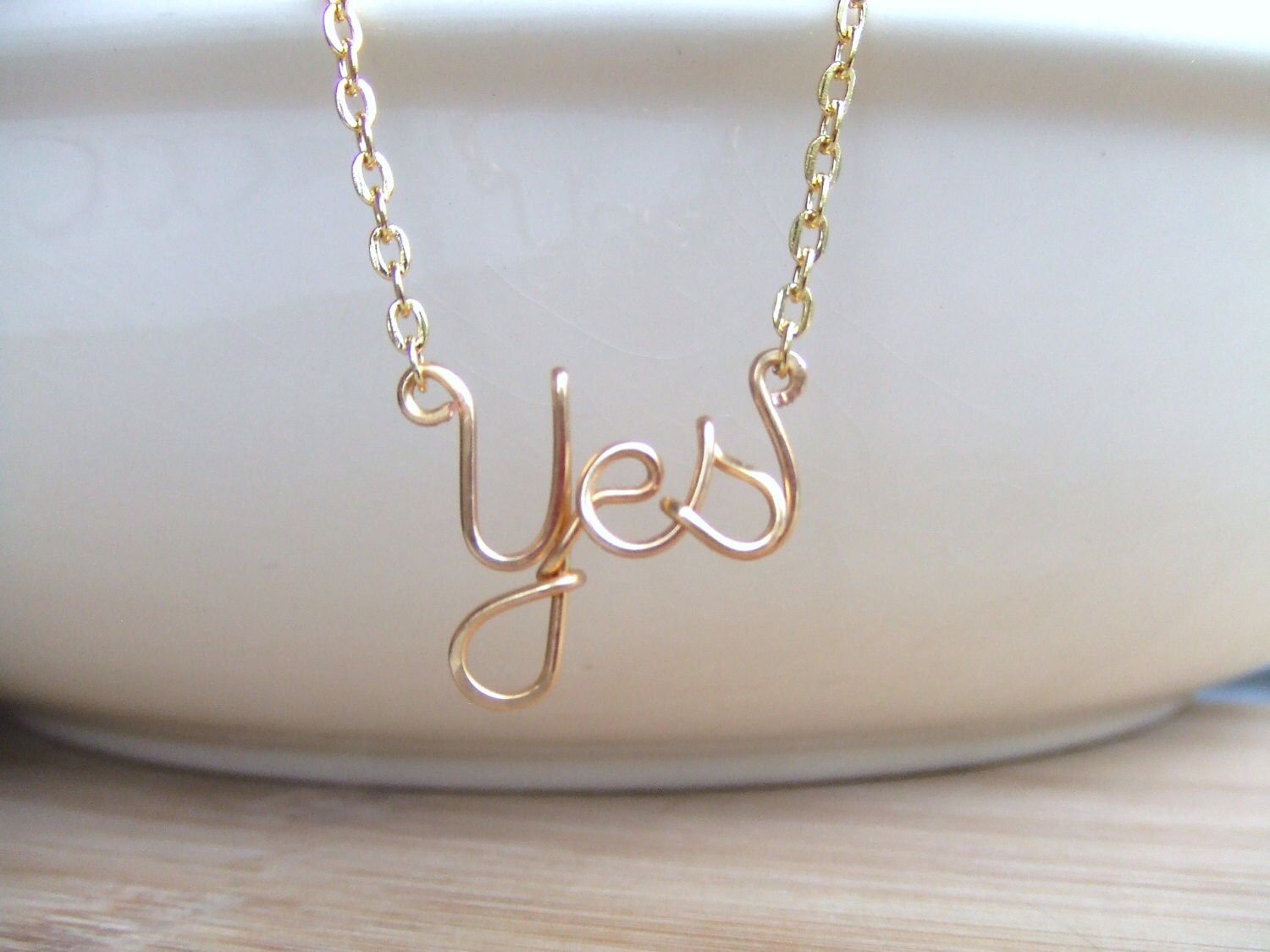 Yes Necklace or Custom Word, Personalized Jewelry Gifts, Graduation Birthday Easter