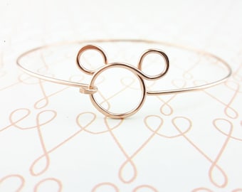 Mickey Mouse Bracelet, Disney Jewelry Gift for Girls, Wire Bangle, Gifts Under 30