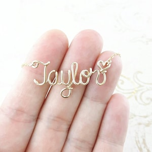 Wire Name Necklace Gold, Personalized Jewelry, Gift for Girls Graduation
