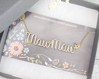 MawMaw Necklace, Jewelry Birthday Gifts, Personalized Necklace for Grandmother