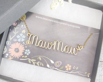 Name Necklace Mawmaw Custom Cursive 