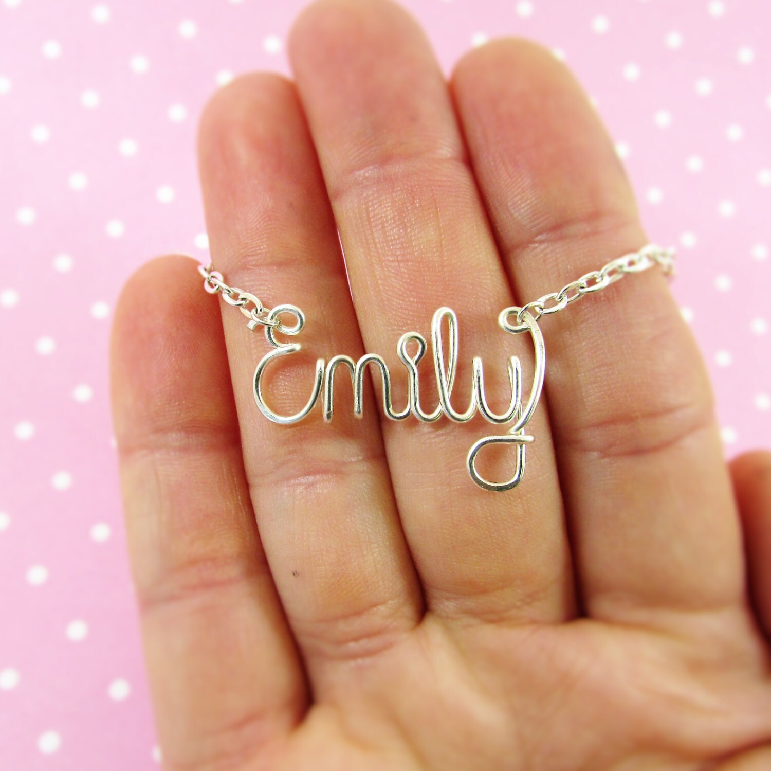 Wire Wrap Name Necklace Personalized Name in Wire Cursive Etsy