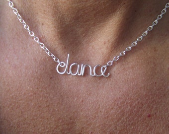 Name Necklace or Custom Dance Team Name, Ballerina Jewelry, Dancer Gift, Dance Studio Jewelry,