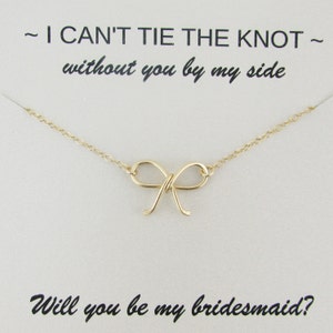 Tie the Knot Necklace, Bridesmaid Jewelry, Proposal Box Gift Ideas