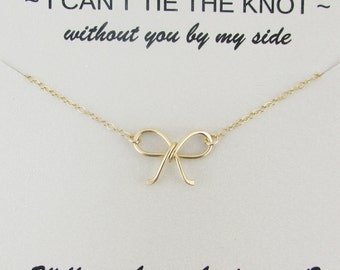 Tie the Knot Necklace, Bridesmaid Necklace, Wedding Jewelry, Proposal Gift