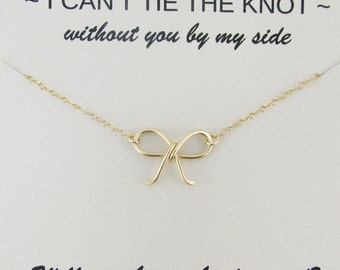 Tie the Knot Necklace, Bridesmaid Jewelry, Proposal Box Gift Ideas
