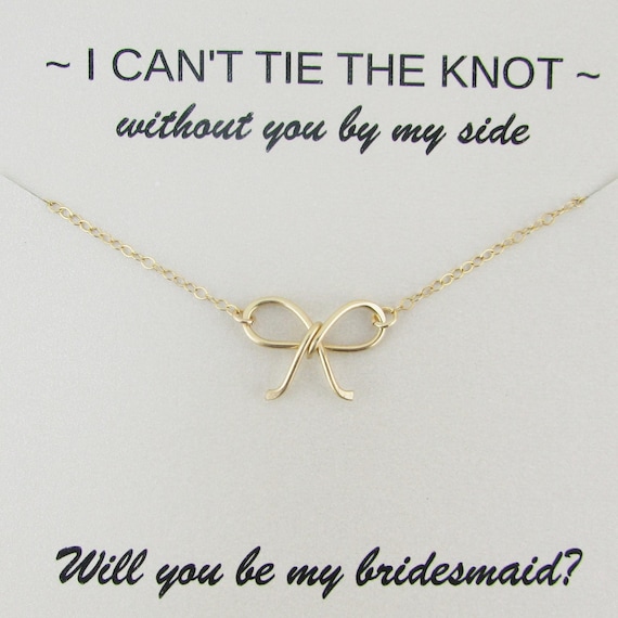 Tie The Knot Necklace with Pearls 12 Colors Bridesmaid Thank You Gift