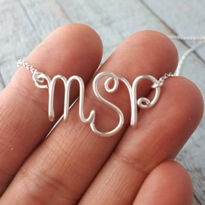 Monogram Necklace: Cursive Name Jewelry, Teen Girl Gifts