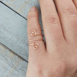 Dainty Heart Ring for Girlfriend, Friend, Bestie, Adjustable, Valentine Gift, Valentine&#39;s Day Jewelry Gift for Her