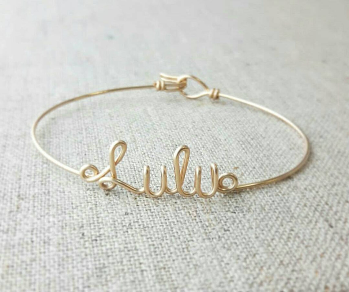 Bangle earrings with name Clearance