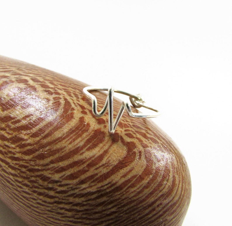 Wire Wrap Heartbeat Ring Handcrafted 14k Gold Silver or Rose image 3