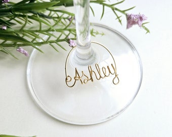 Wine glass charms, Custom Name, Bachelorette Decorations